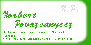 norbert povazsanyecz business card